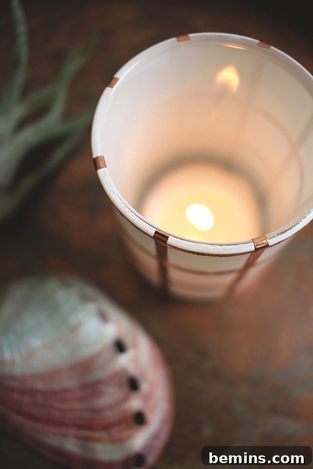 DIY Copper Grid Votives
