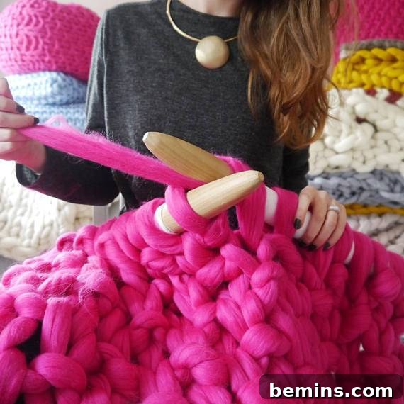 Chunky Knit Blanket Kit from LaurenAstonDesigns