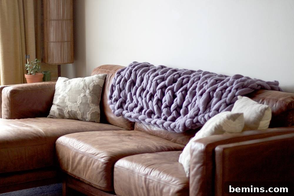DIY Arm-Knit Chunky Throw Blanket