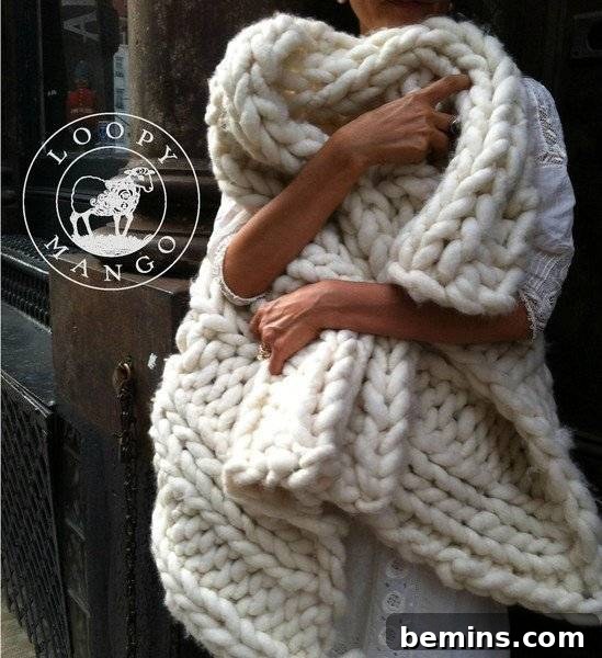Giant Knit Blanket to Buy or DIY from Loopy Mango