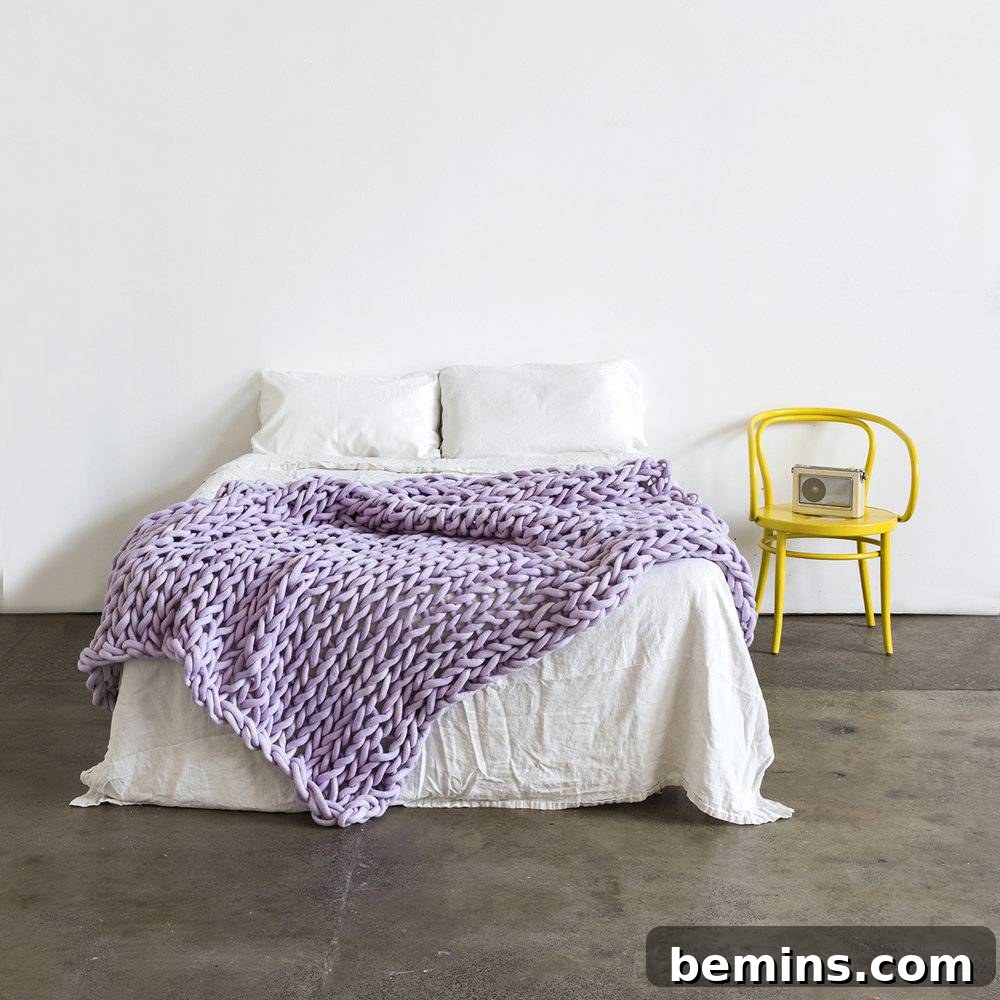 Giant Chunky Knit Throw Blanket by Little Dandelion