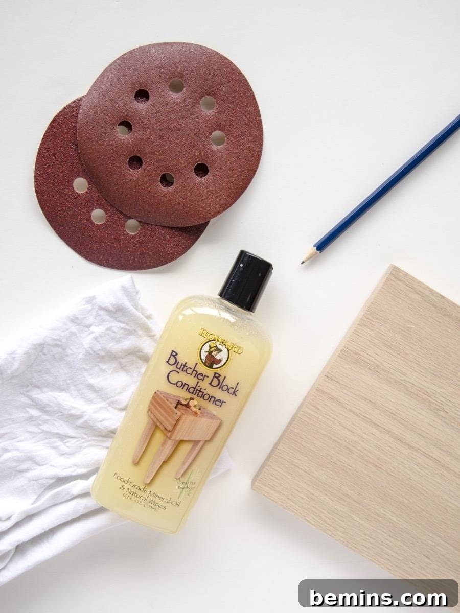 Craft a Custom Cutting Board: A Quick DIY Project 3 Materials needed for making a wood cutting board