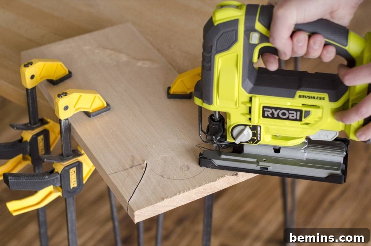 Craft a Custom Cutting Board: A Quick DIY Project 5 Cutting the wood board with a jig saw