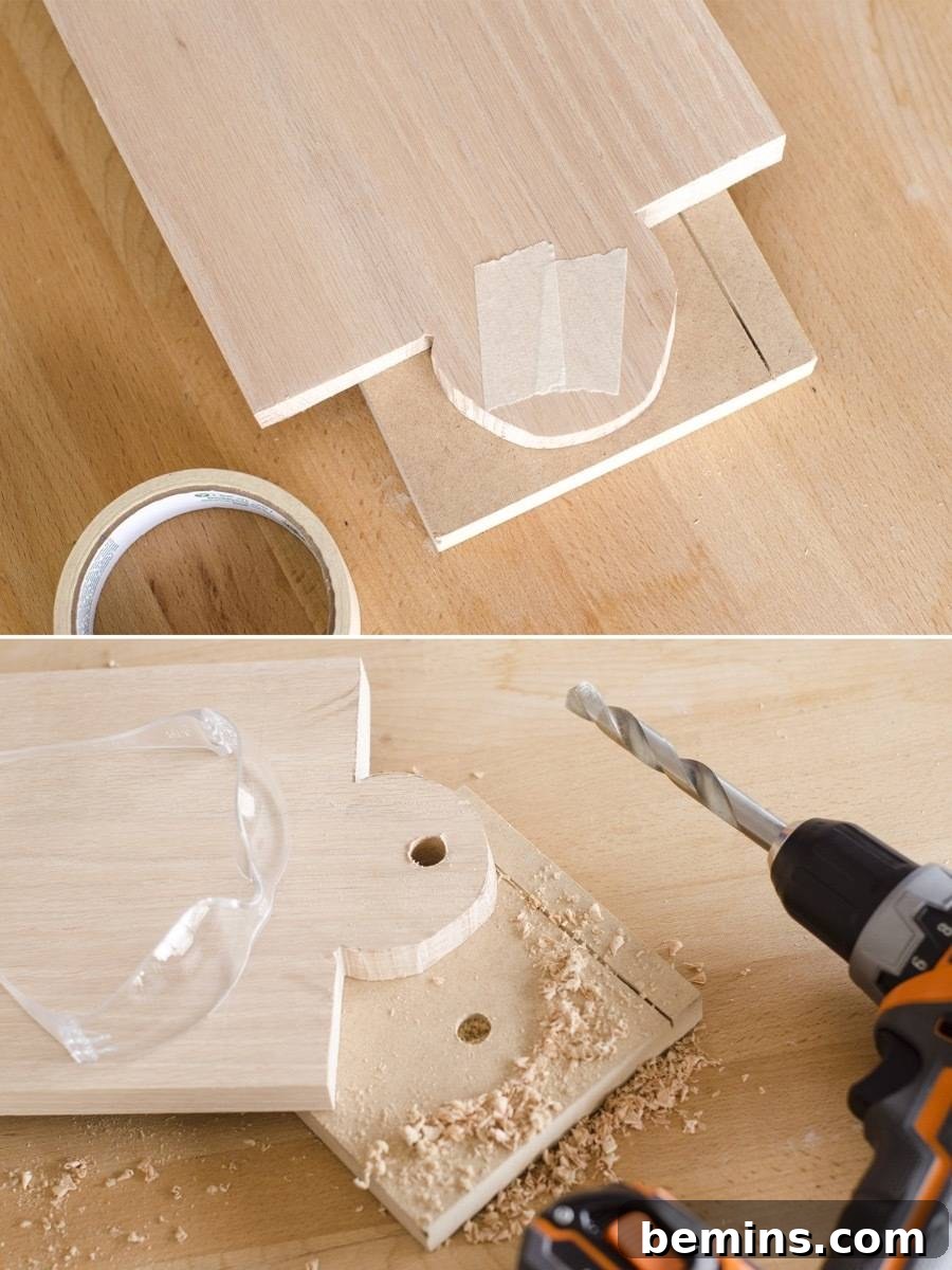 Craft a Custom Cutting Board: A Quick DIY Project 7 Drilling a hole for hanging the cutting board