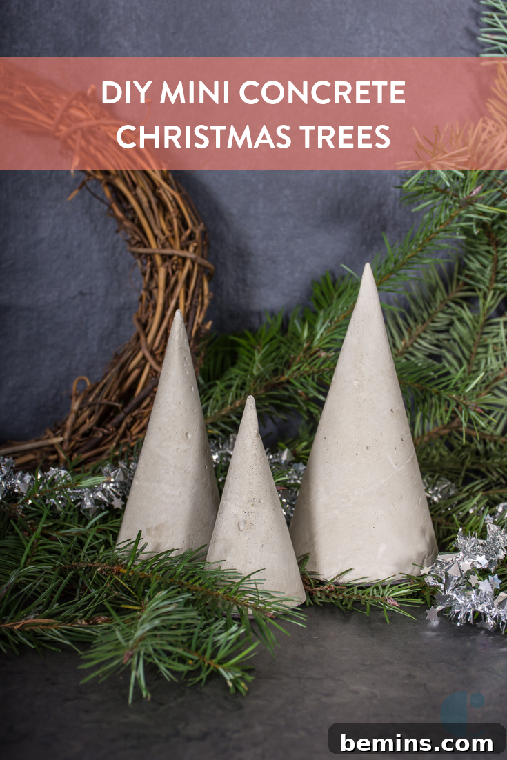 Crafting Miniature Concrete Christmas Trees: A DIY Holiday Project 12 DIY Concrete Christmas Tree Project for Pinterest