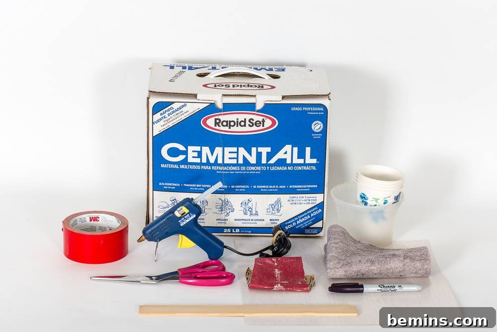Crafting Miniature Concrete Christmas Trees: A DIY Holiday Project 4 Materials Needed for Making Cement Christmas Trees