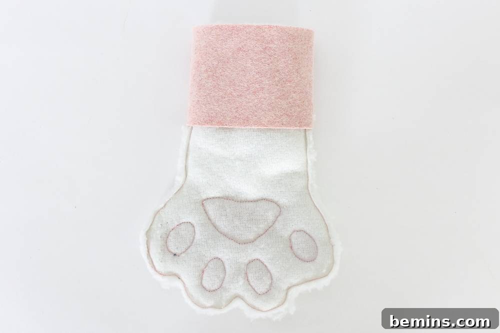 Sewing a pet Christmas stocking