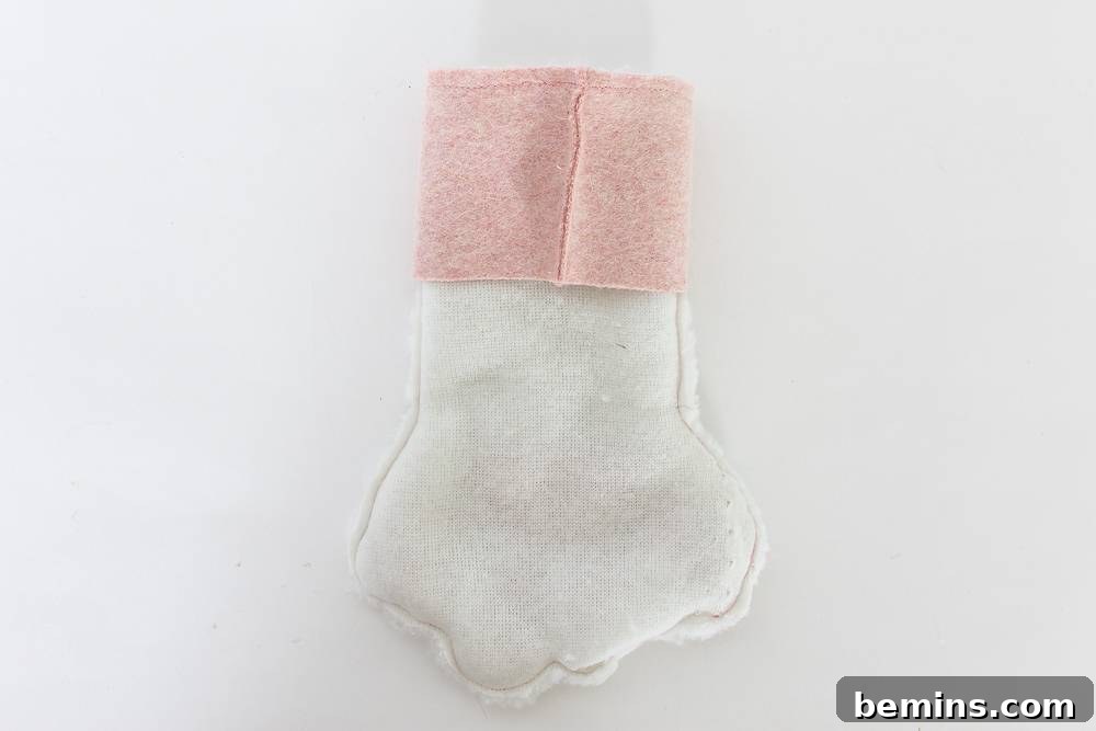 Sewing a pet Christmas stocking
