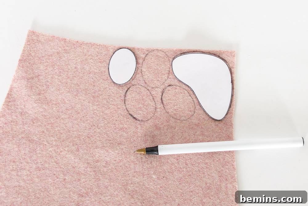 Felt paw pads and cuff