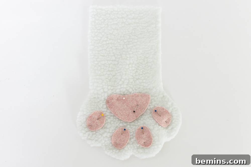 Sewing a pet Christmas stocking