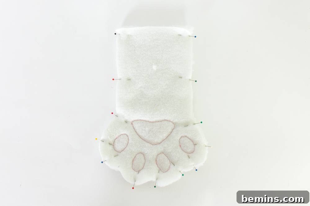 Sewing a pet Christmas stocking