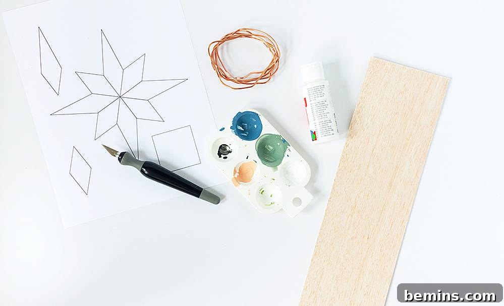 A paper having a design and decorative items on it.