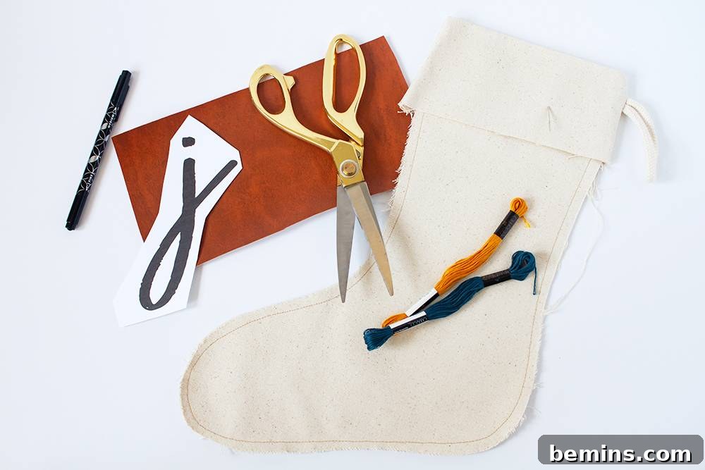 DIY Modern Stockings with Leather