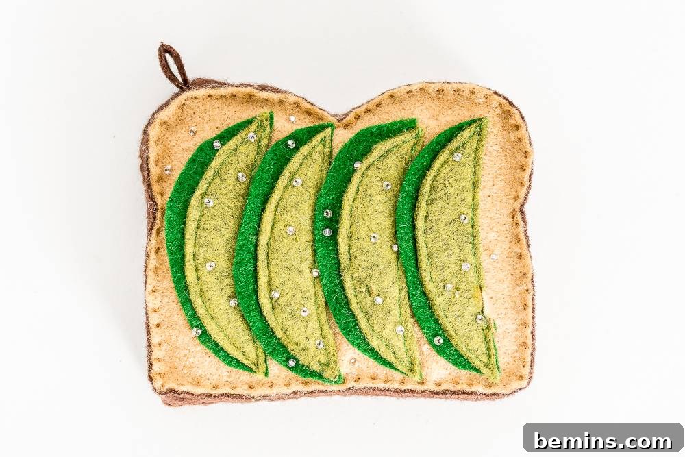 Felt Avocado Toast Ornament: A Foodie Festive DIY 11 DIY avocado toast Christmas ornament