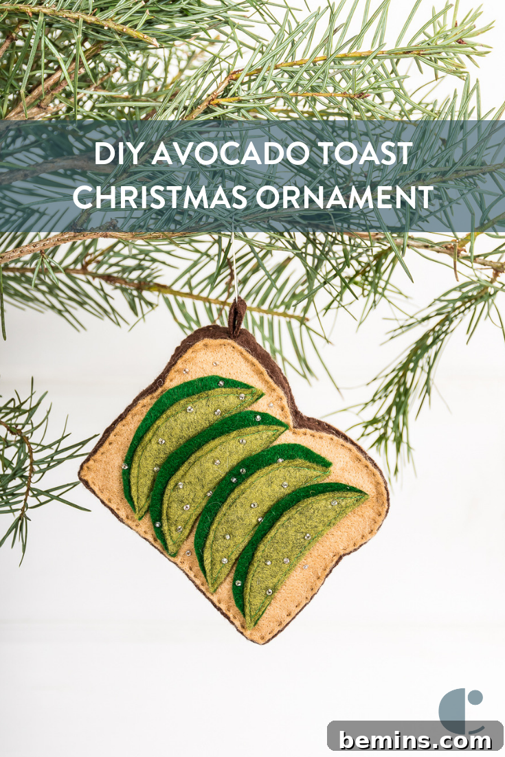 Felt Avocado Toast Ornament: A Foodie Festive DIY 13 Make a felt avocado toast ornament for your favorite foodie