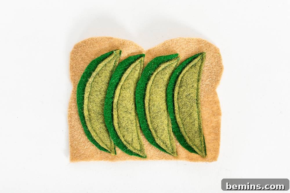 Felt Avocado Toast Ornament: A Foodie Festive DIY 6 Sewing a felt avocado toast ornament