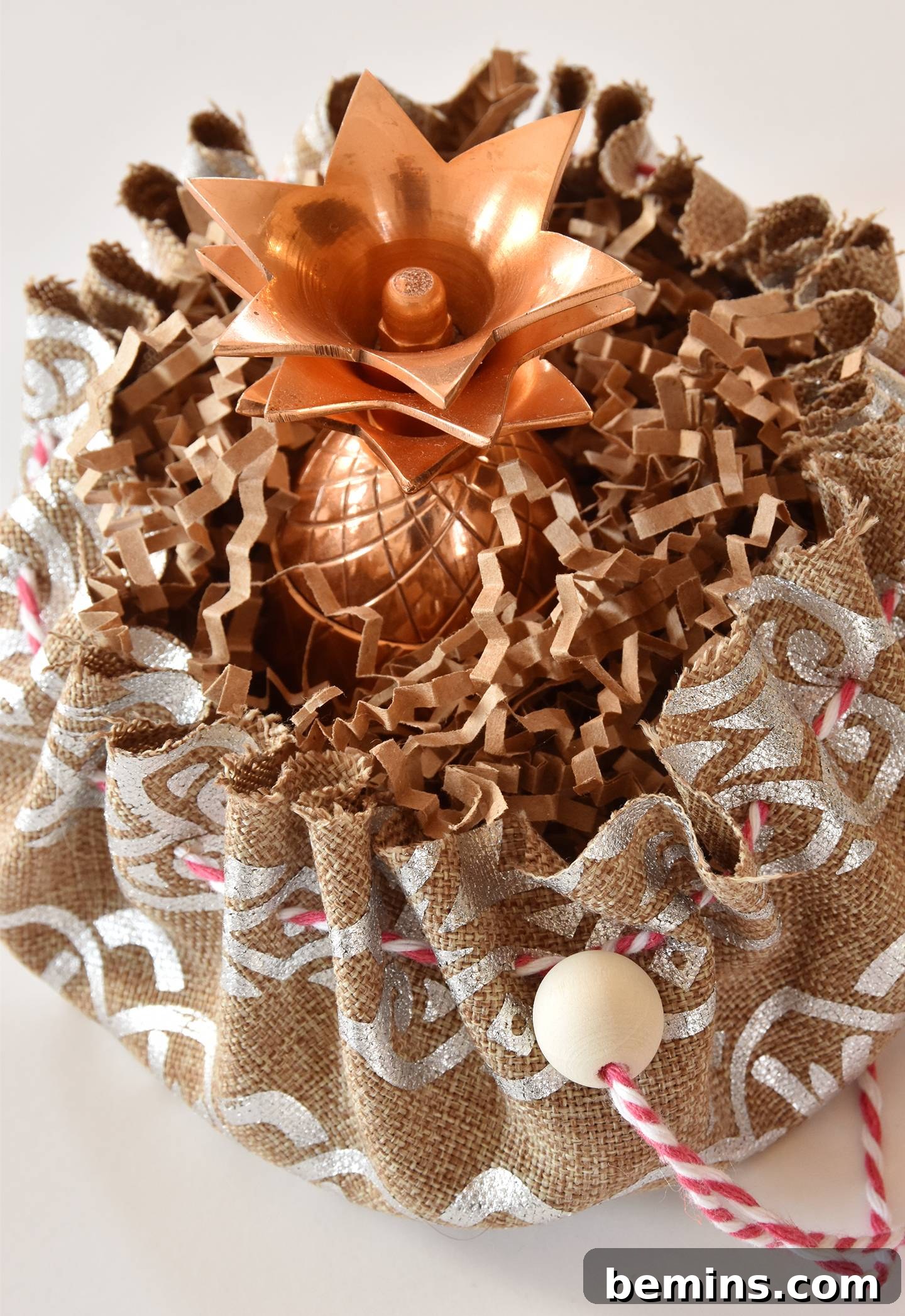 Completed cinch pouch gift bag