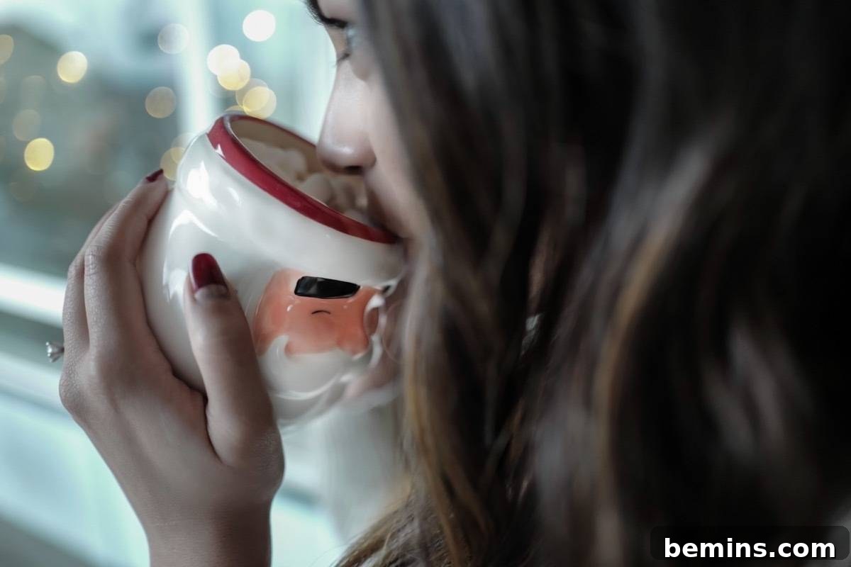 Woman enjoying hot cocoa