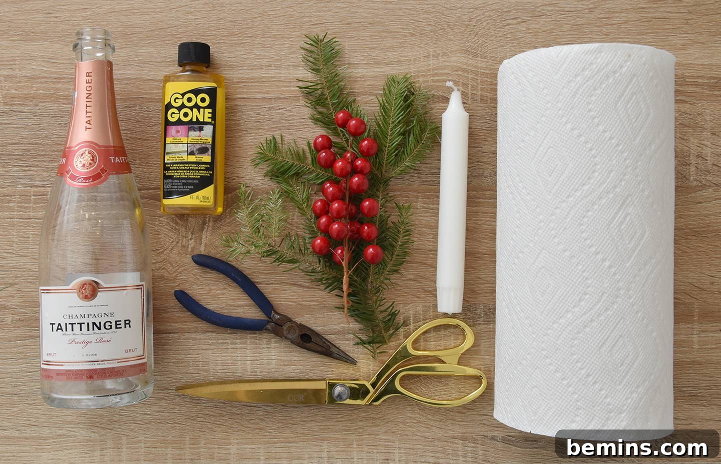 Materials for glass bottle centerpiece