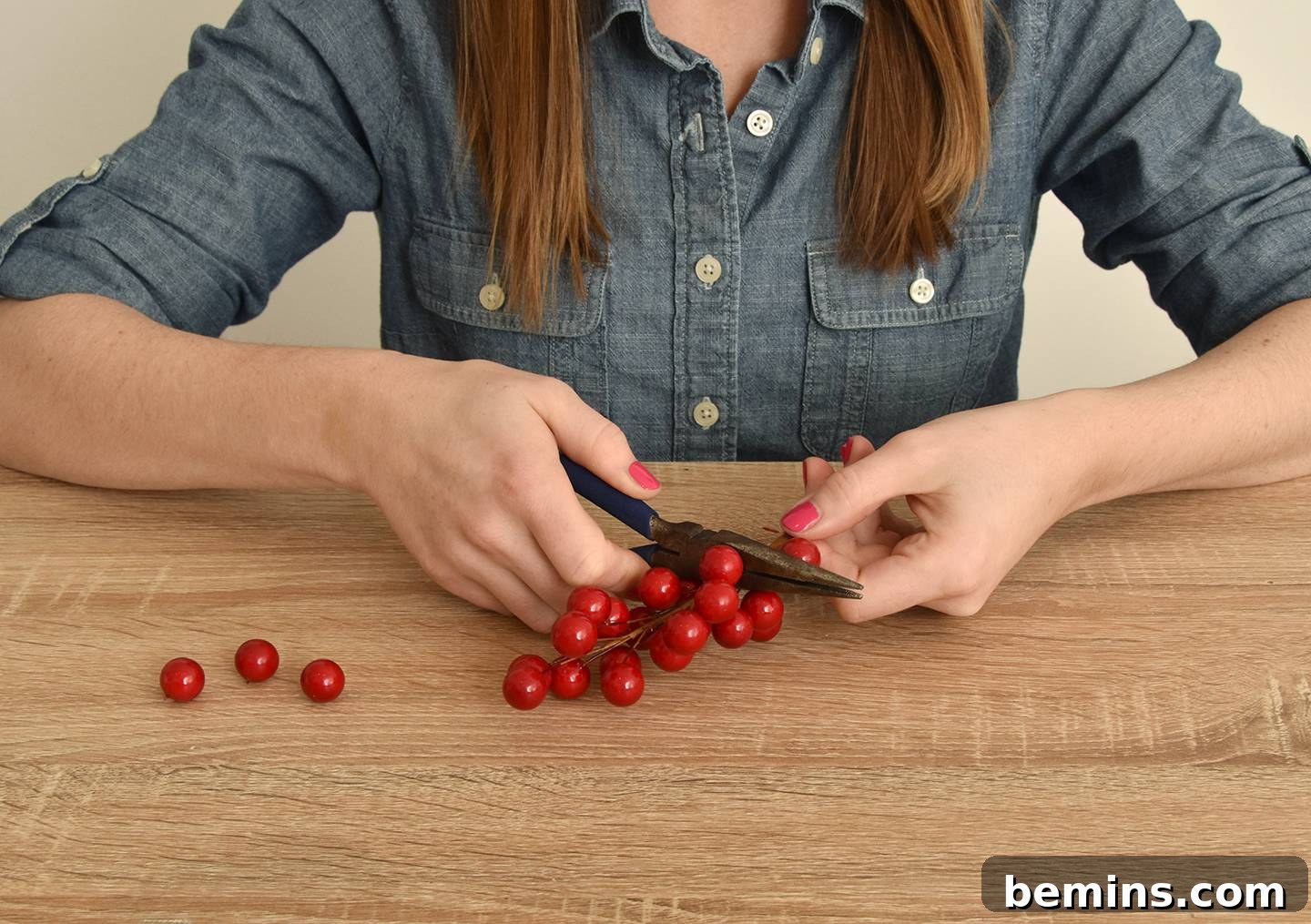 Cutting off the stems