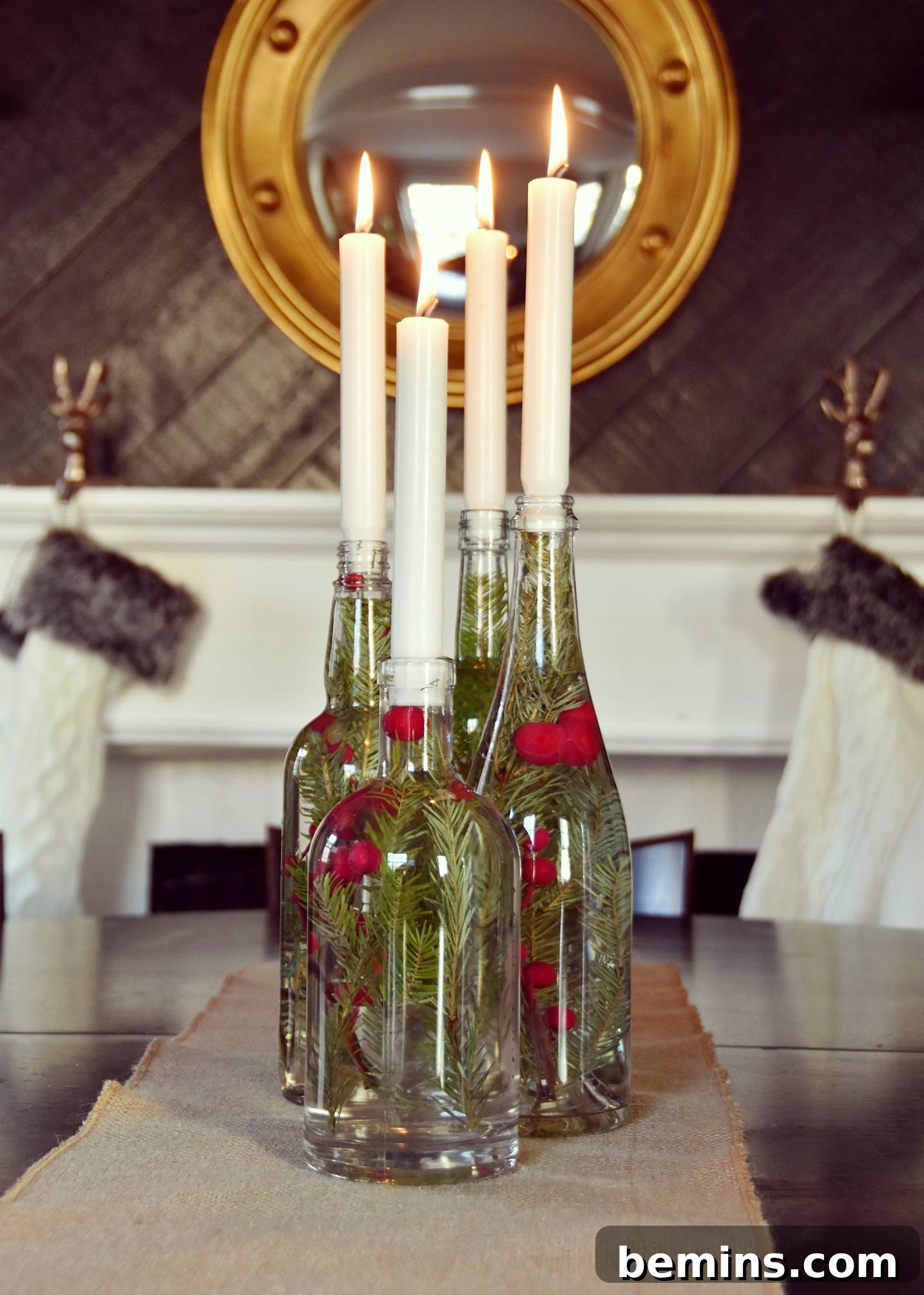 Completed centerpiece on a table