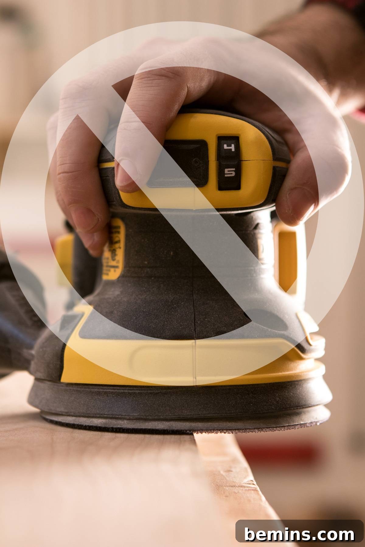 Start and Stop: Begin and End Your Sanding Strokes Off the Wood Surface