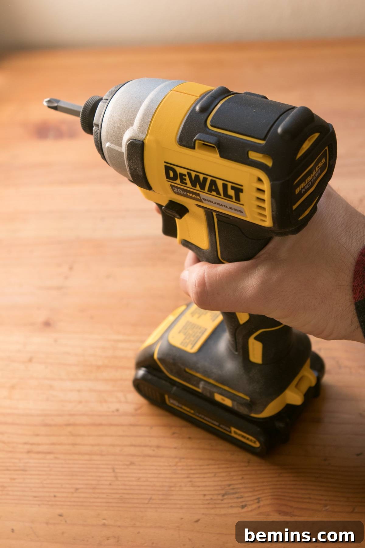 Using an Impact Driver to Assemble the Shelf