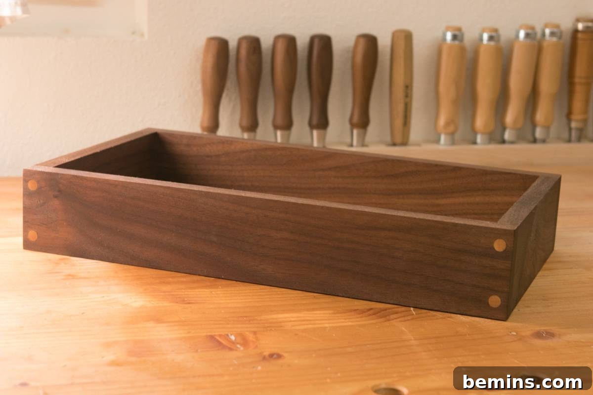 The Completed Simple Wood Box Shelf