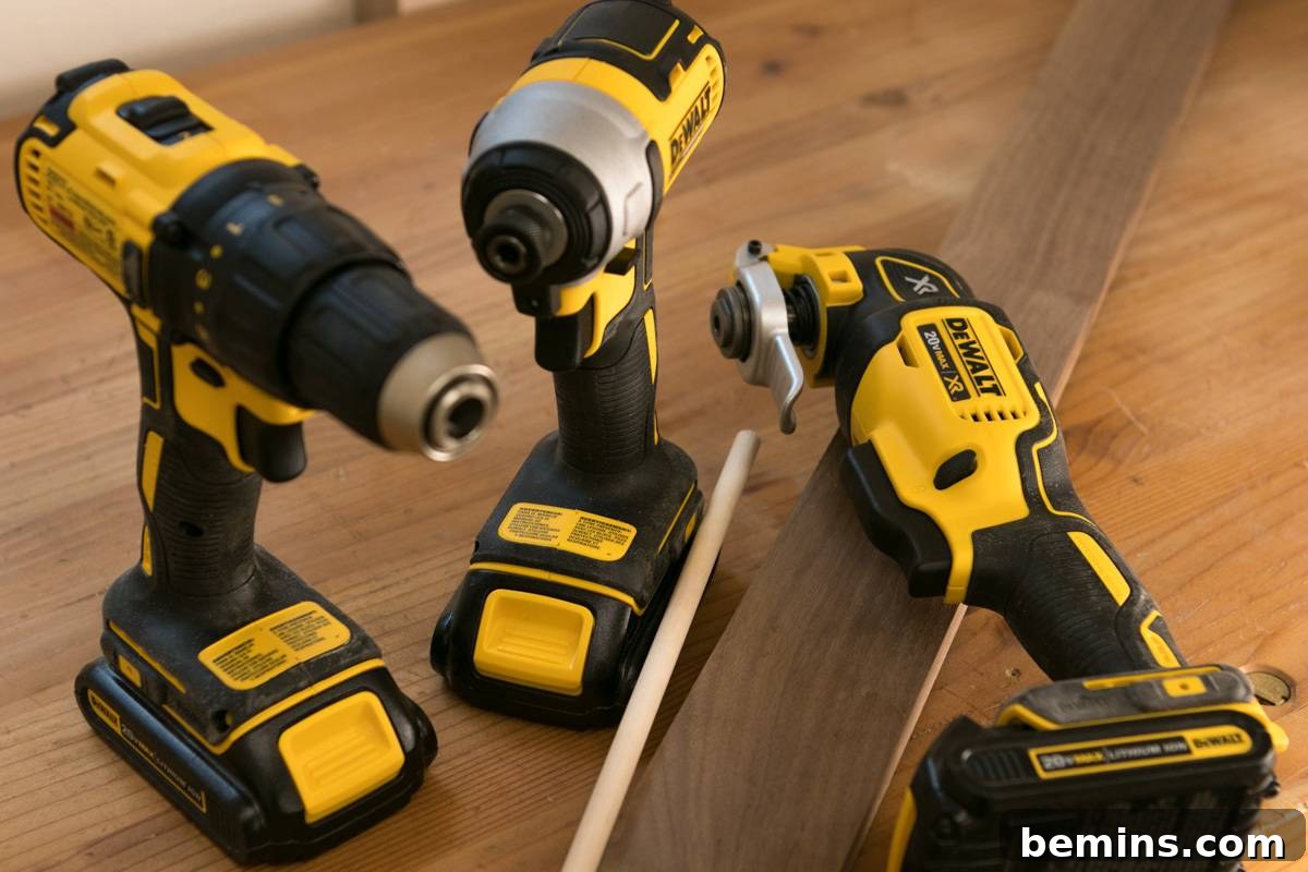 Dewalt Oscillating Tool and Drills Used for the Wood Box Shelf Project