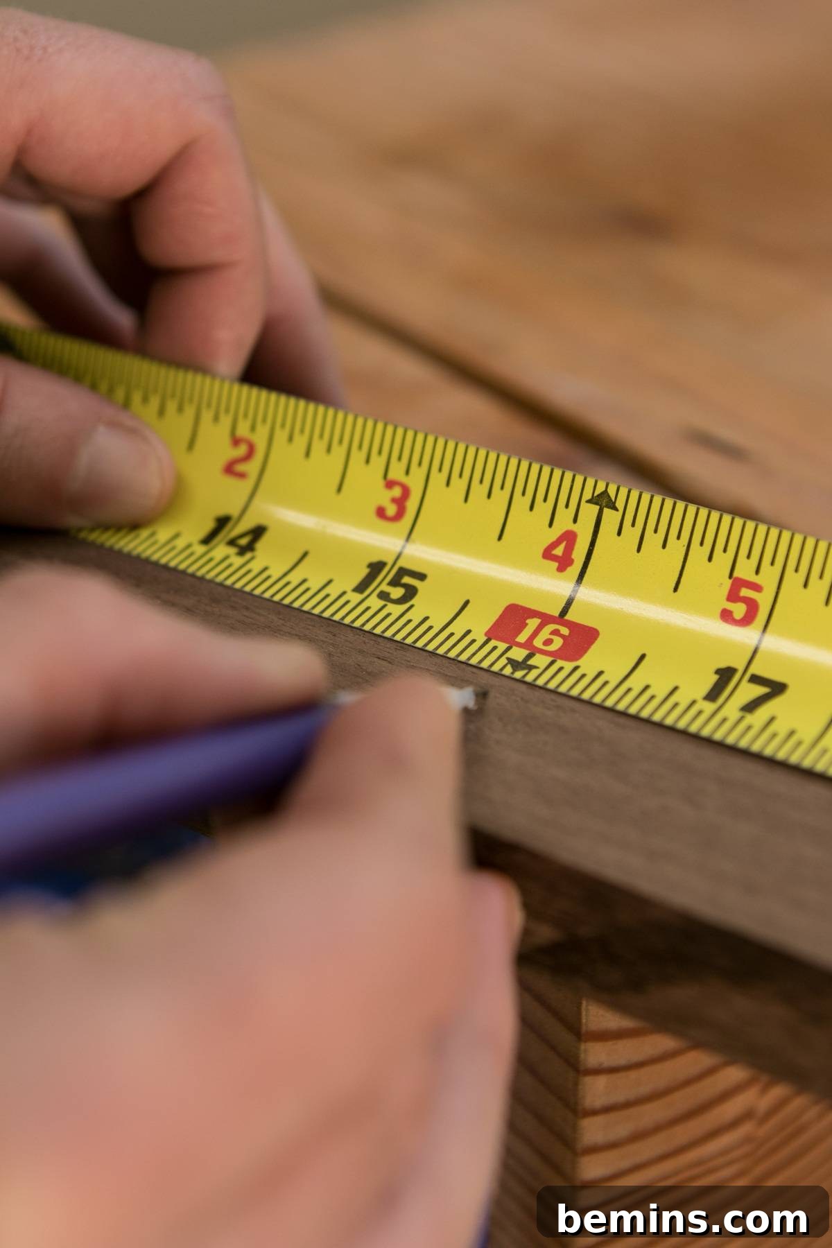 Measuring and Marking the Wood for the Shelf