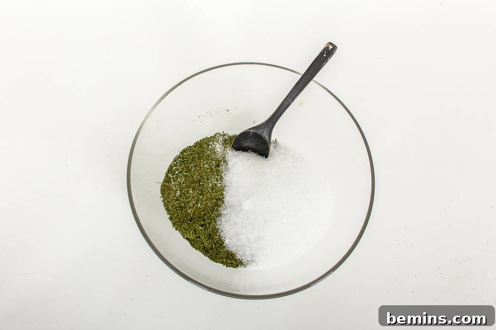 Making Christmas tree bath salts