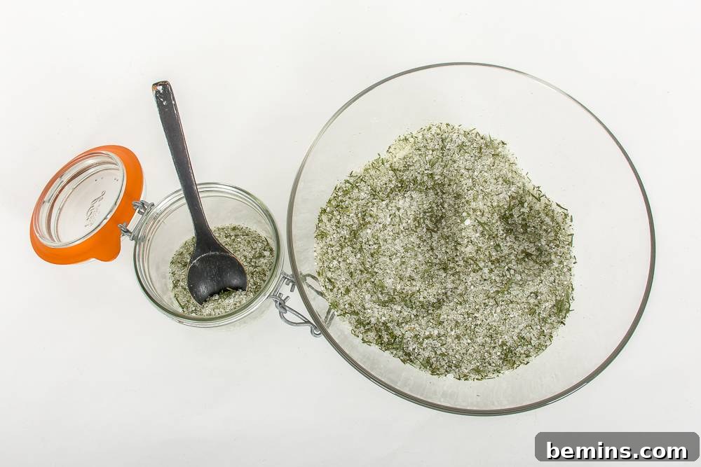 Making Christmas tree bath salts