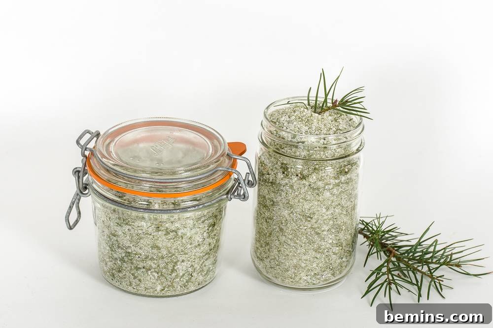 Making Christmas tree bath salts