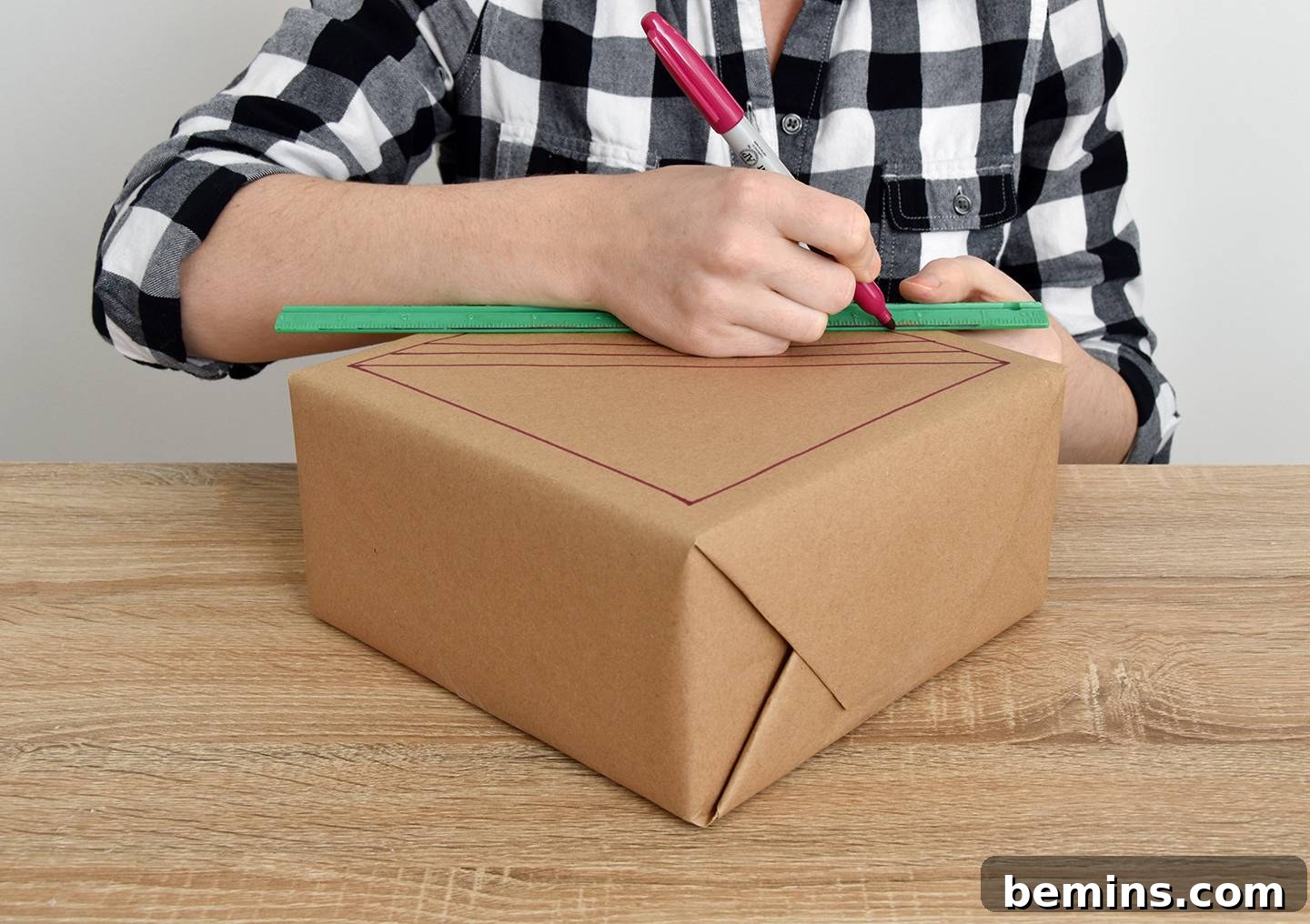 Geometric Sharpie Patterned Gift Wrap Idea