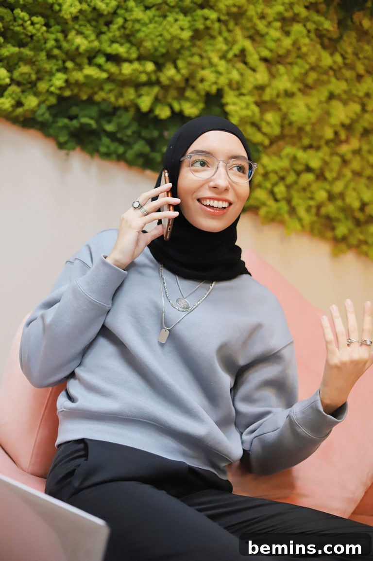 Woman calling a friend, symbolizing connection and collaboration