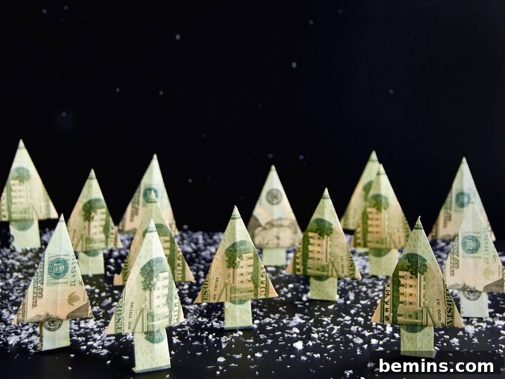 A forest of cash - the perfect holiday gift!