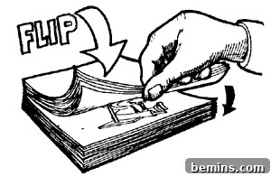 A person is using a flip book.