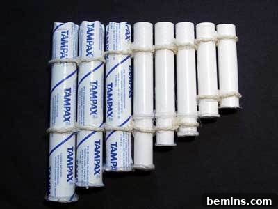 Tampon tubes have been tied together.
