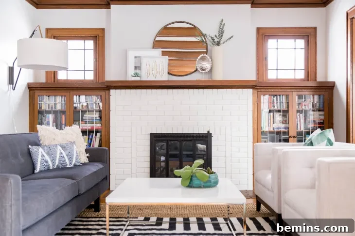 Mirror above the fireplace. 