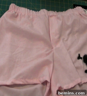 Finished Anti-Valentine's Day boxers made from old pillowcases.