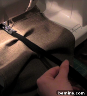 Reinforcing the elastic seam.