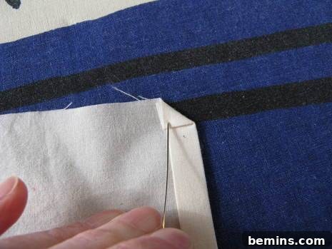 Folding the corners to reduce bulk