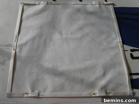 Sewing the seams of the napkin