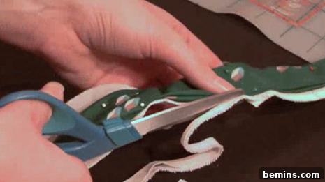 Inserting the inner facing into the bow tie