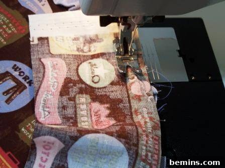 Attaching the ruffle and band to the top fabric circle