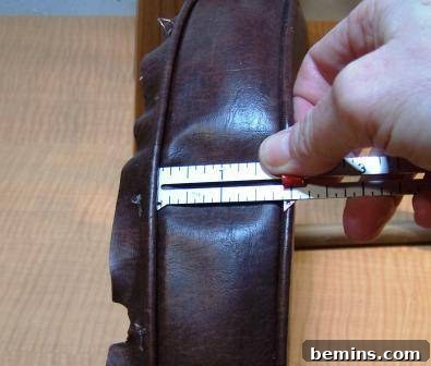 Measuring the band fabric for the bar stool