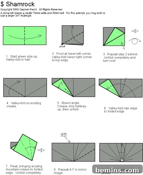 Shamrock making with paper step by step.