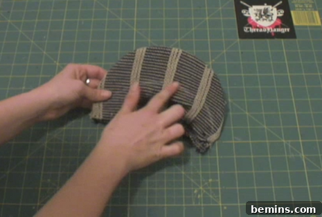 Securing the Fabric to the Brim - Step 1
