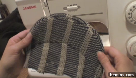 Securing the Fabric to the Brim - Step 3