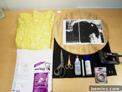 Gathering Supplies for Fabric Silhouette